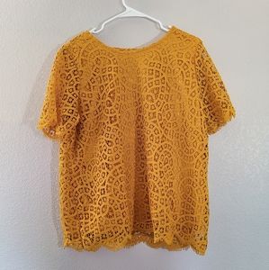 Nwt. Philosophy mustard lace blouse large